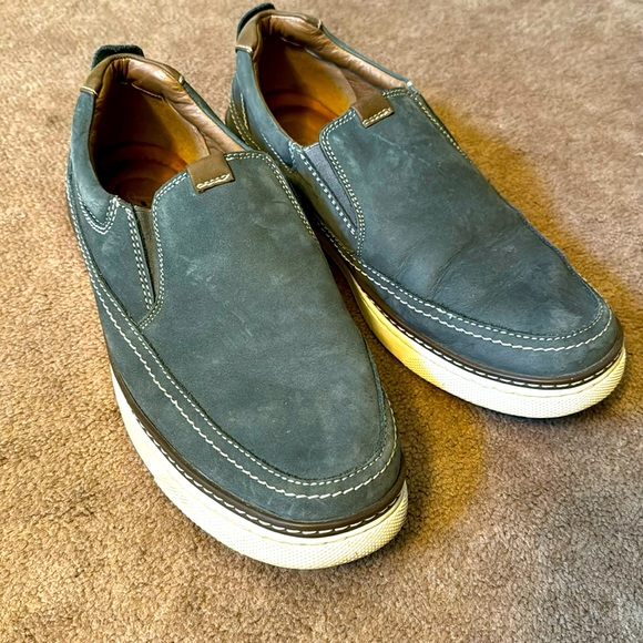 Men’s Bass Navy Suede Slip-On Shoes, Size 8 - Picture 1 of 7